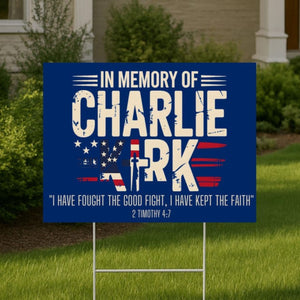 In Memory of Charlie Kirk Sign – Patriotic Memorial Yard Sign with Bible Verse, Faith Family Freedom Lawn Decoration 682994