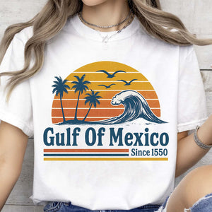 Retro Sunset Gulf Of Mexico Since 1550 Shirt, Mexico Beach Shirt, Anti Gulf Of America Shirt, Political Tee, 8647 Anti Trump 682172