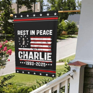 Rest In Peace, Justice For Charlie Kirk Flag Republican | Stand With Charlie Garden Flag | Charlie Kirk House Flag 682996