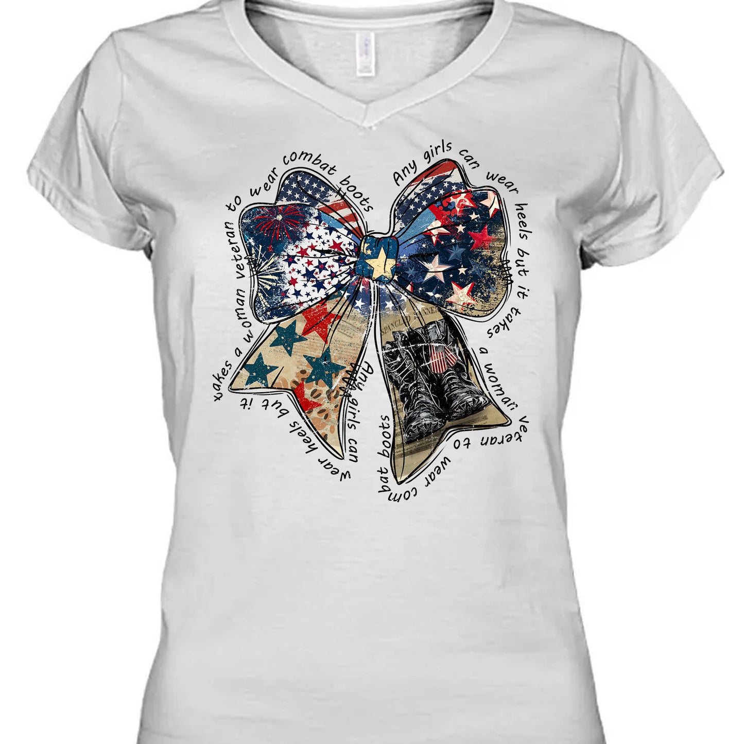 Any Girl Can Wear Heels Shirt | Coquette American T-Shirt | Memorial Coquette Bow Shirt | Fourth of July Shirt | Independence Day Tee 682312