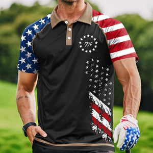 Patriotic American Graphic Polo Shirt| Personalized Golf Shirt | Golf Team Outfit | Gift For Golf Lovers 683996