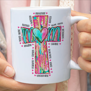 Faithful Mom Mug – Christian Mother’s Day Gift With Cross And Heart, Uplifting Spiritual Coffee Cup 682154