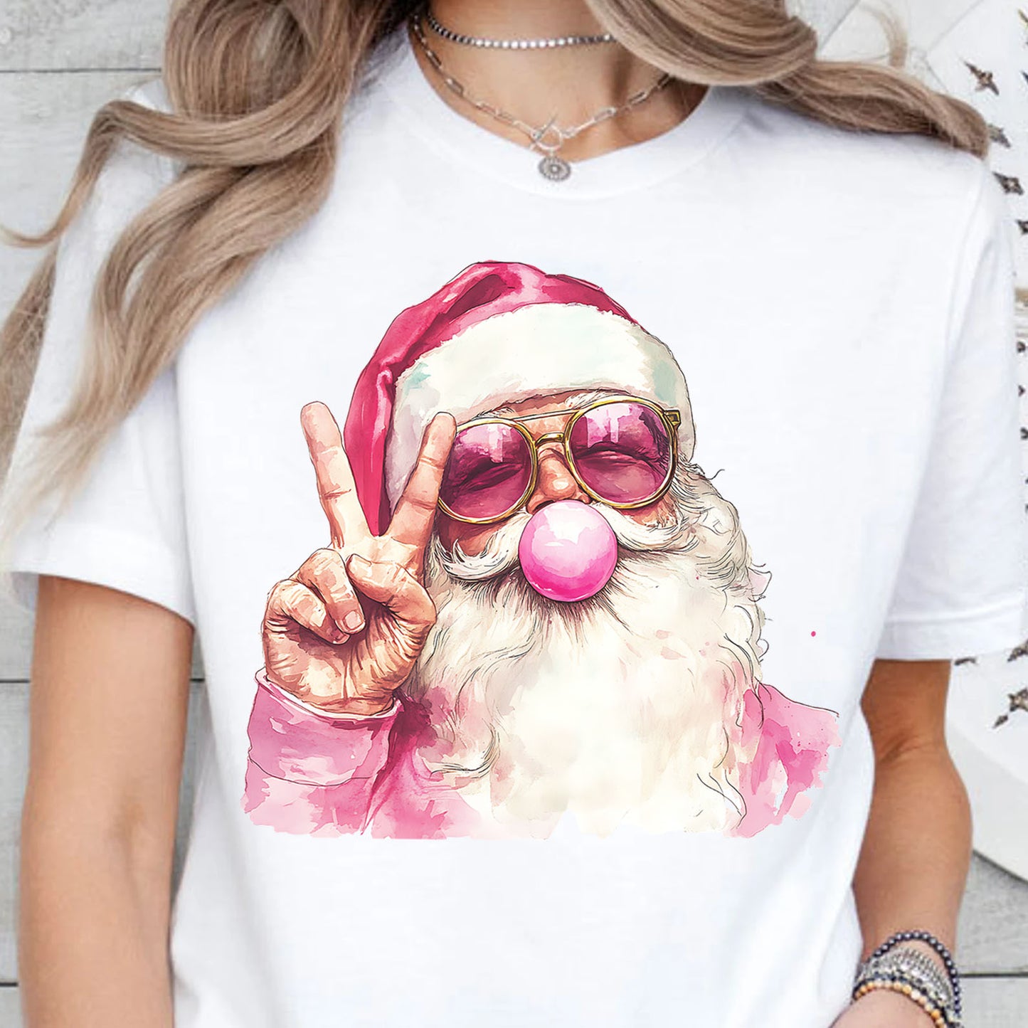 Retro Santa Christmas Blowing Bubble, Vintage Merry Christmas Sweater, Funny Santa With Sunglasses Xmas Holiday Sweatshirt C1633