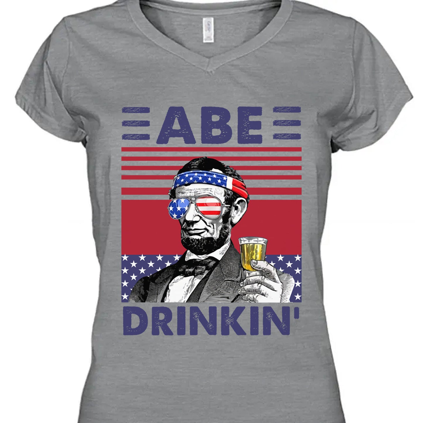 Abe Drinkin Funny 4th Of July Drinking Shirt Bright T1188