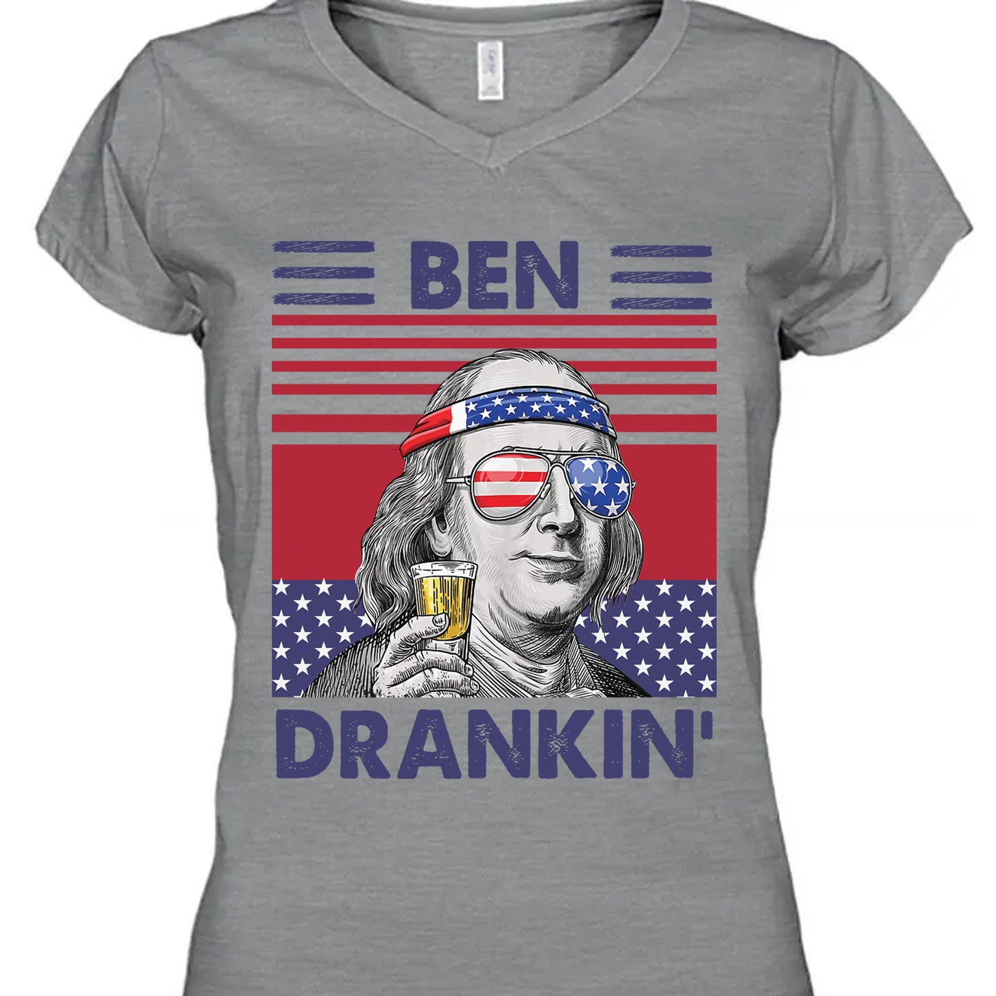 Ben Drankin Funny 4th Of July Drinking Shirt Bright T1191