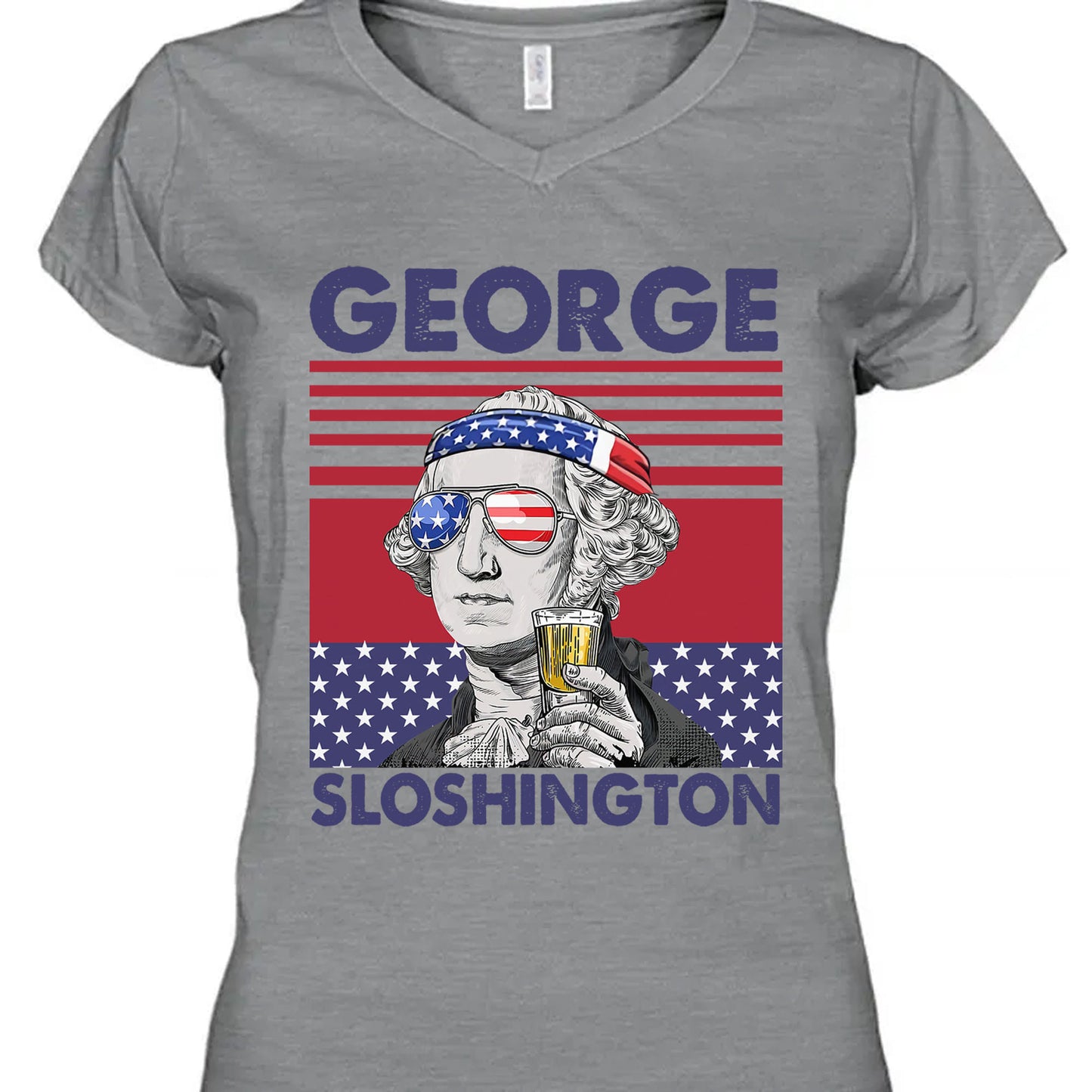 George Sloshington Funny 4th Of July Drinking Shirt Bright T1190