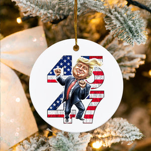 Trump Ornament 2024, President 45 & 47 Trump Ornament, MAGA 2024 Ceramic Ornament, Trump Won M1802- GOP