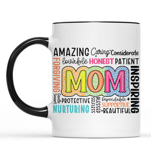 Inspirational Mom Mug - Retro Mom Life Mug, Blessed Mama Quote Gift for Mother's Day, Strong Mom Life Drinkware 682153