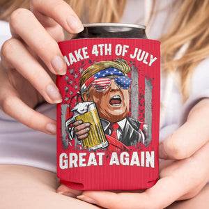 Make 4th Of July Great Again Can Cooler | President Trump Can Holder | MAGA Can Sleeve For Drinks 682458 - GOP