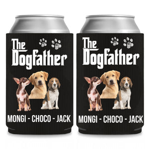 Personalized The Dogfather Can Cooler | Custom Dog Photo Can Holder | Gift for Dad | Father's Day Gift Idea 682464