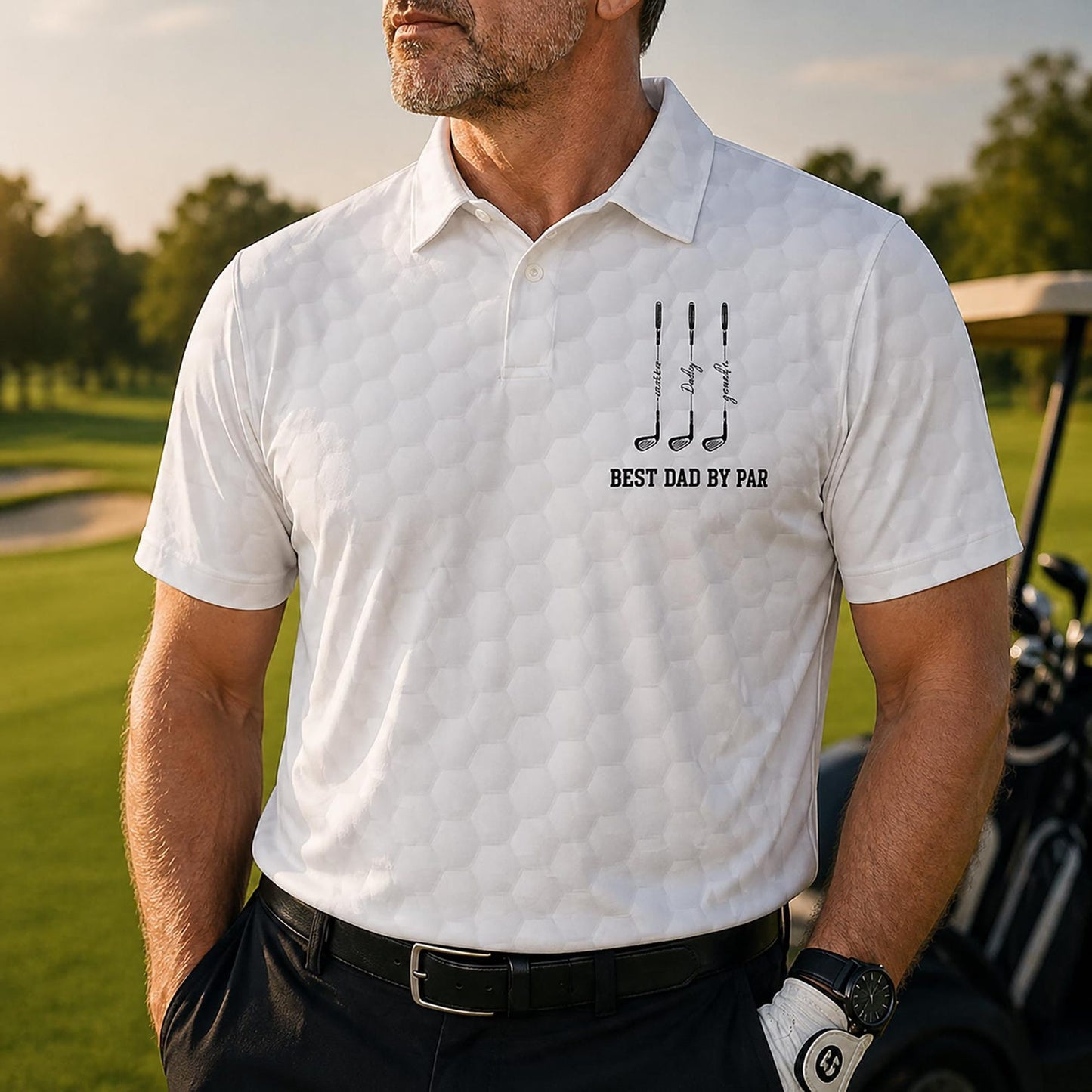 Personalized Best Dad By Par Polo Shirt | Personalized Father's Day Polo | Custom Name Golf Gift For Dad 685043