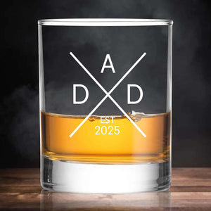 New Dad Whisky Glass With EST Year | Custom First Time Dad Gift | Personalized Whisky Glass for Father’s Day, Established Daddy Drinkware 682258