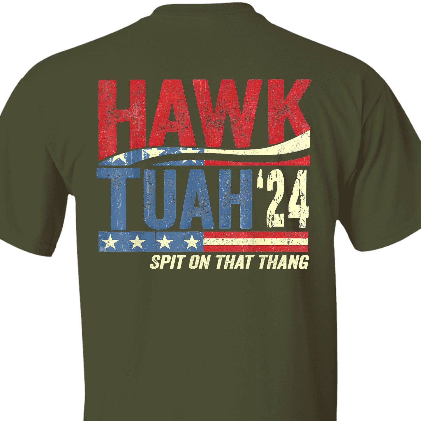 Hawk Tuah Spit On That Thang 2024 American Flag | Hawk Tuah Shirt | Election Tee | Political Dark Backside Shirt C1081 - GOP