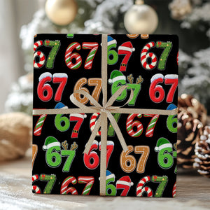 Funny 6 7 Wrapping Paper | Six Seven Christmas Wrap | 67 Meme Funny Christmas Gift Wrap | Ideas For Family - 683651