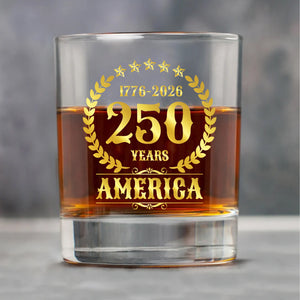 America 250 Years Vintage Glass | Happy 250th Birthday USA | Patriotic 4th Of July Glass | America 250th Anniversary | Independence Day Whiskey Glass Beer Glass 682564
