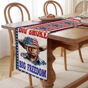 Big Smoke Big Freedom Trump Table Runner | Retro Western USA | Trump 4th Of July Table Runner For Kitchen 682352 - GOP