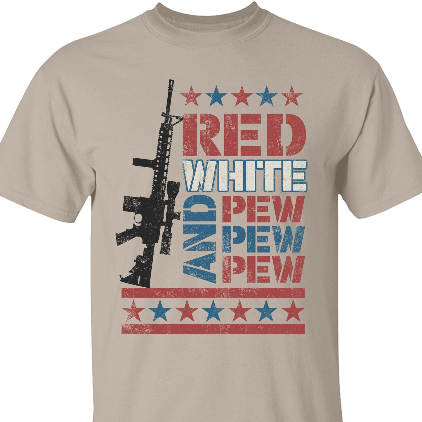 Red White and Pew Pew Pew Unisex Shirt | 4th of July Shirt | Retro America Patriotic Shirt Bright C1055