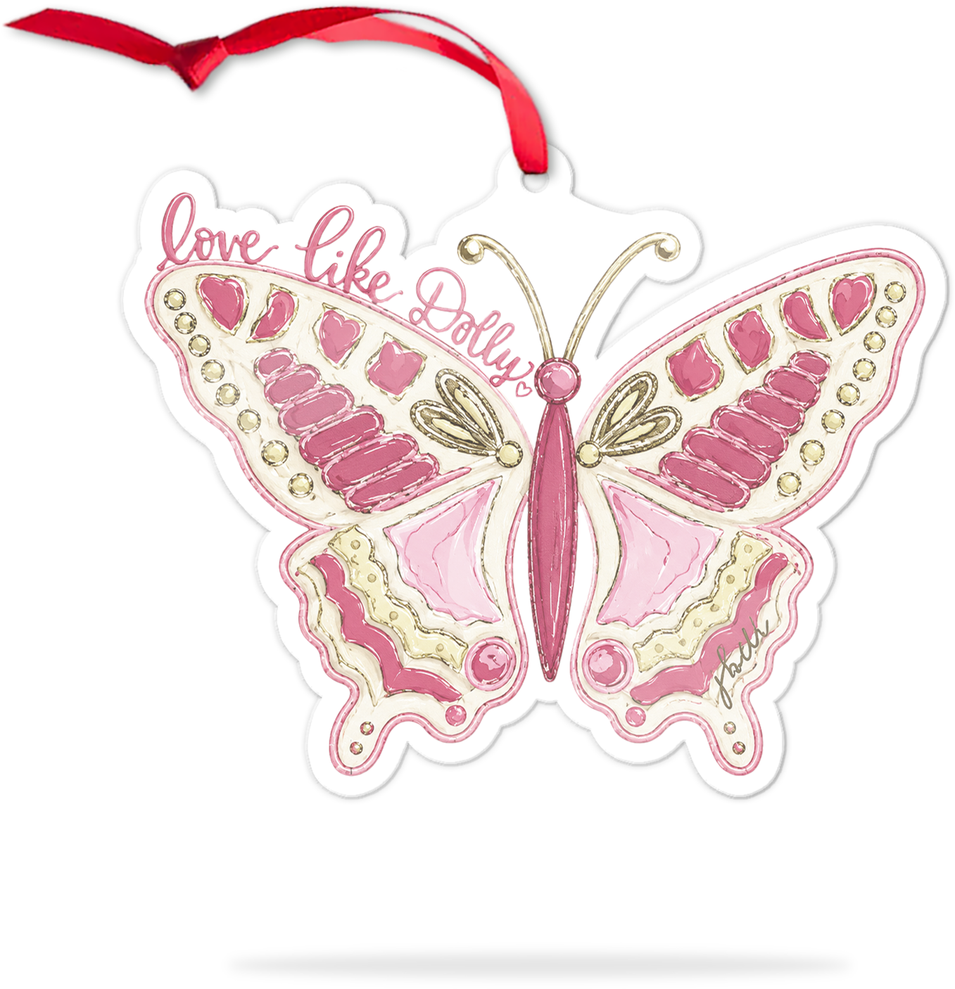 Dolly Parton Acrylic Ornament, Love Like Dolly Butterfly Christmas Ornament, Country Music Fan Gift 686190