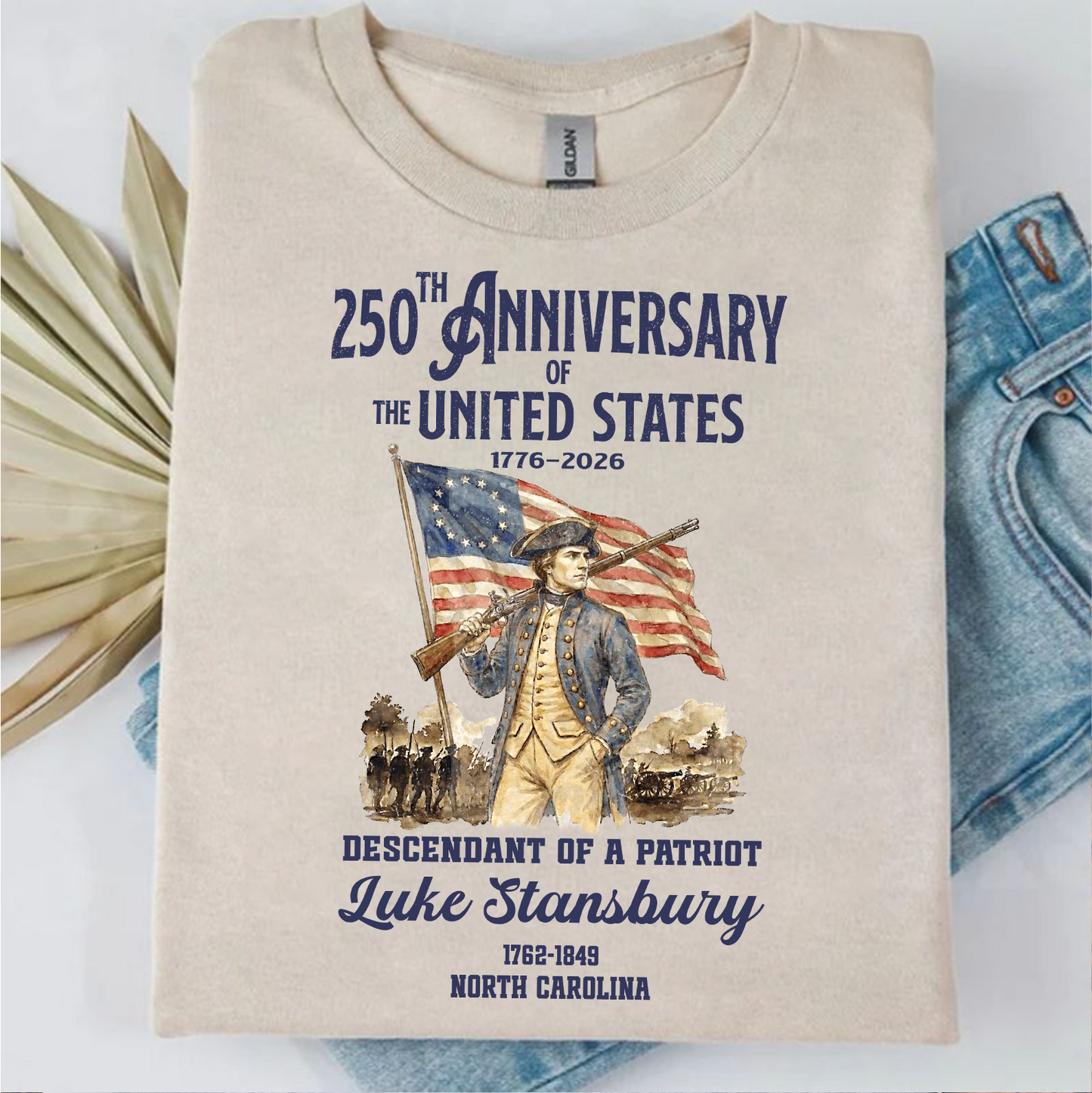 Custom USA 250th Descendant Of Patriot Bright Shirt | Patriotic Tee - Semiquincentennial Gift 684482