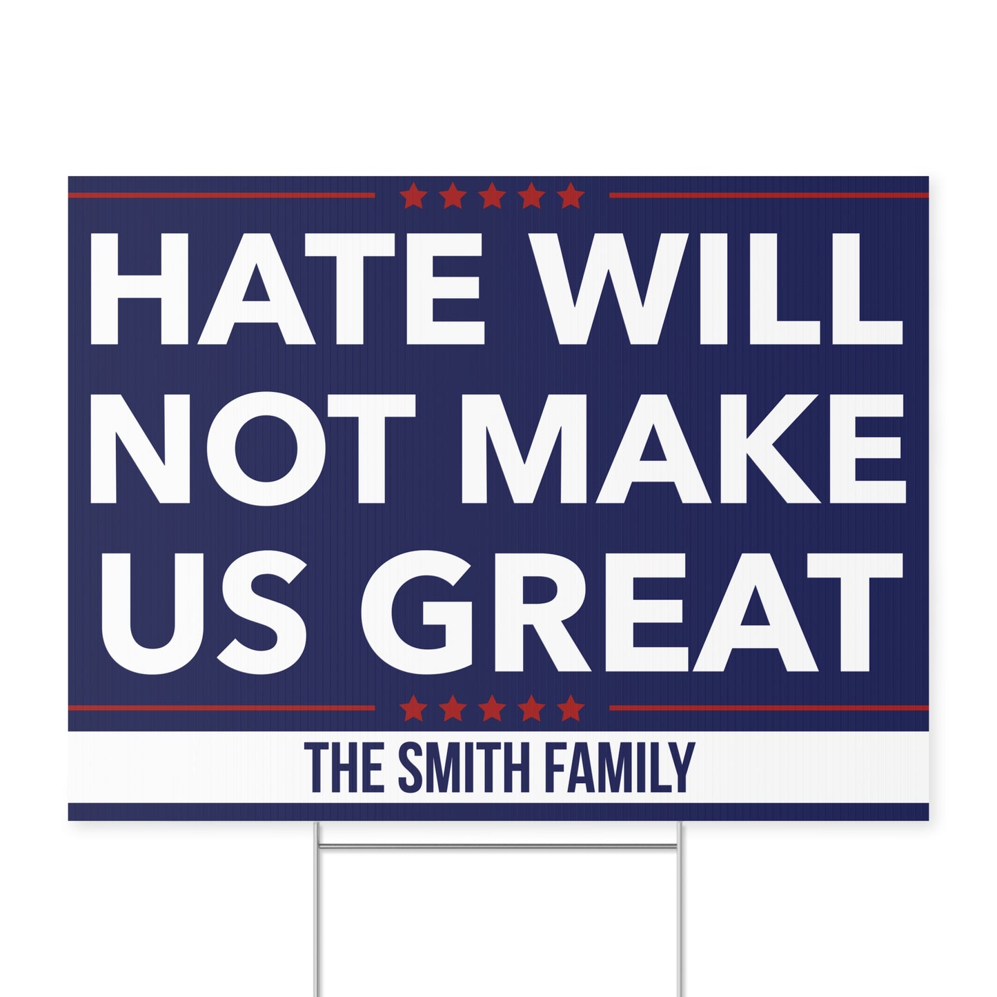 Personalized Hate Will Not Make US Great - Custom 8647 Anti Trump Yard Sign, Political MAGA Protest Lawn Sign, Election Campaign Display 682190