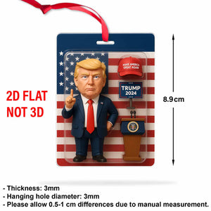 President Trump 2D Acrylic Ornament, MAGA Ornament, Perfect for Car & Christmas Tree Decor 682649 - GOP