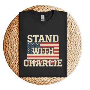 Stand With Charlie Kirk Memorial Shirt, Free Speech Support Tee, Vintage College Style Political Shirt, America Freedom 682826