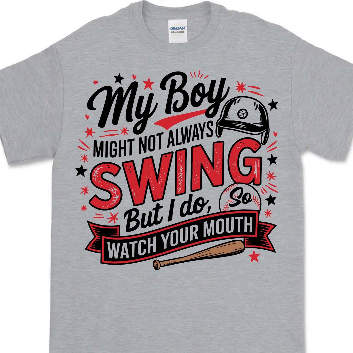 My Boy Might Not Always Swing But I Do Shirt - Funny Baseball Mom Shirt, Mother's Day Tee, Game Day Gift for Baseball Mama 682233