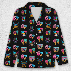 Funny Six Seven Meme Pajama Set | 6 7 Christmas Sleepwear | Trendy Teen Slang Loungewear Gift for Men Women 683672