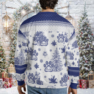 Custom Dogs Name Toile De Jouy Ugly Ugly Sweater | Personalized Christmas All-Over-Printed Sweatshirt | Gift For Dog Lovers 683510