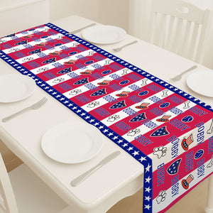 Personalized Dog Name Decor With Paw Print Table Runner | Patriotic 4th Of July Table Runner For Kitchen 682367