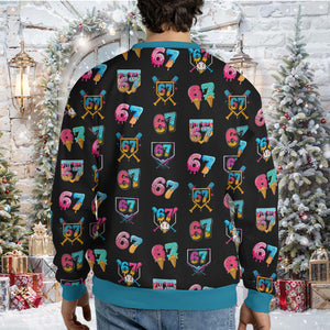 Six Seven Ice Cream Meme Ugly Sweater | 6 7 AOP Sweater Christmas Holiday | Trendy Meme Gift for Men Women 683672
