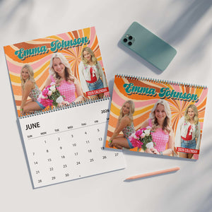 Retro Vintage Upload Photo Calendar 2026 | Personalized Custom Family Wall Calendar 683415