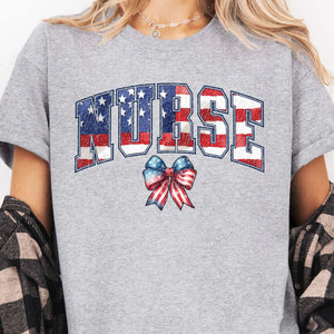 Retro Nurse Coquette Shirt | American Nurse T-Shirt | Nurse Life Shirt | 4th Of July Shirt | Independence Day Tee 682314