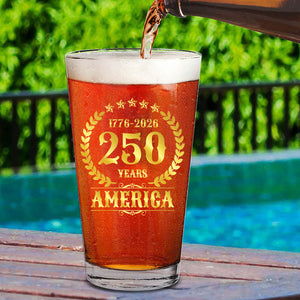 America 250 Years Vintage Glass | Happy 250th Birthday USA | Patriotic 4th Of July Glass | America 250th Anniversary | Independence Day Whiskey Glass Beer Glass 682564