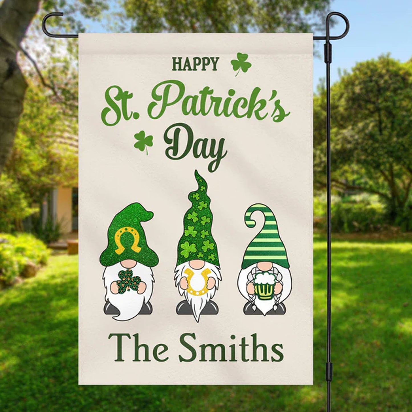 Happy St Patricks Day Personalized Custom Garden Flag C158
