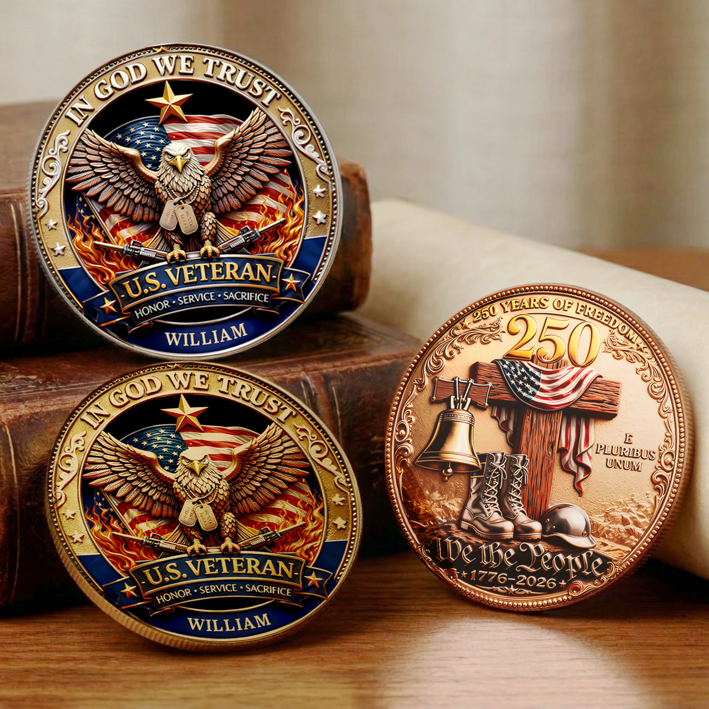 USA 250 Years Of Freedom Commemorative Coin | Patriotic Coin Gift For Veteran 684637