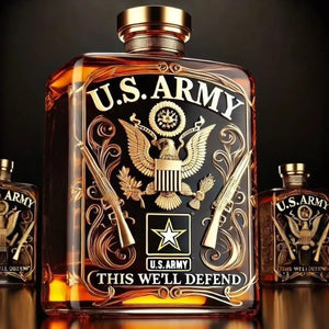 250th Anniversary Veteran U.S. Military Tribute Whisky Decanter, Anniversaries Parties and Collectors Gift 684046