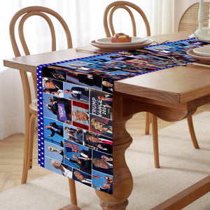 Trump Face Collage Table Runner | Retro Trump Won 2024 | Trump 4th Of July Table Runner For Kitchen 682354 - GOP