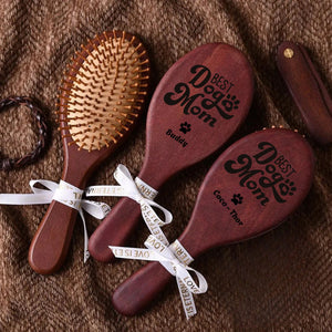 Best Dog Mom Bamboo Comb | Personalized Wooden Comb With Name Engraved | Gift For Dog Mom