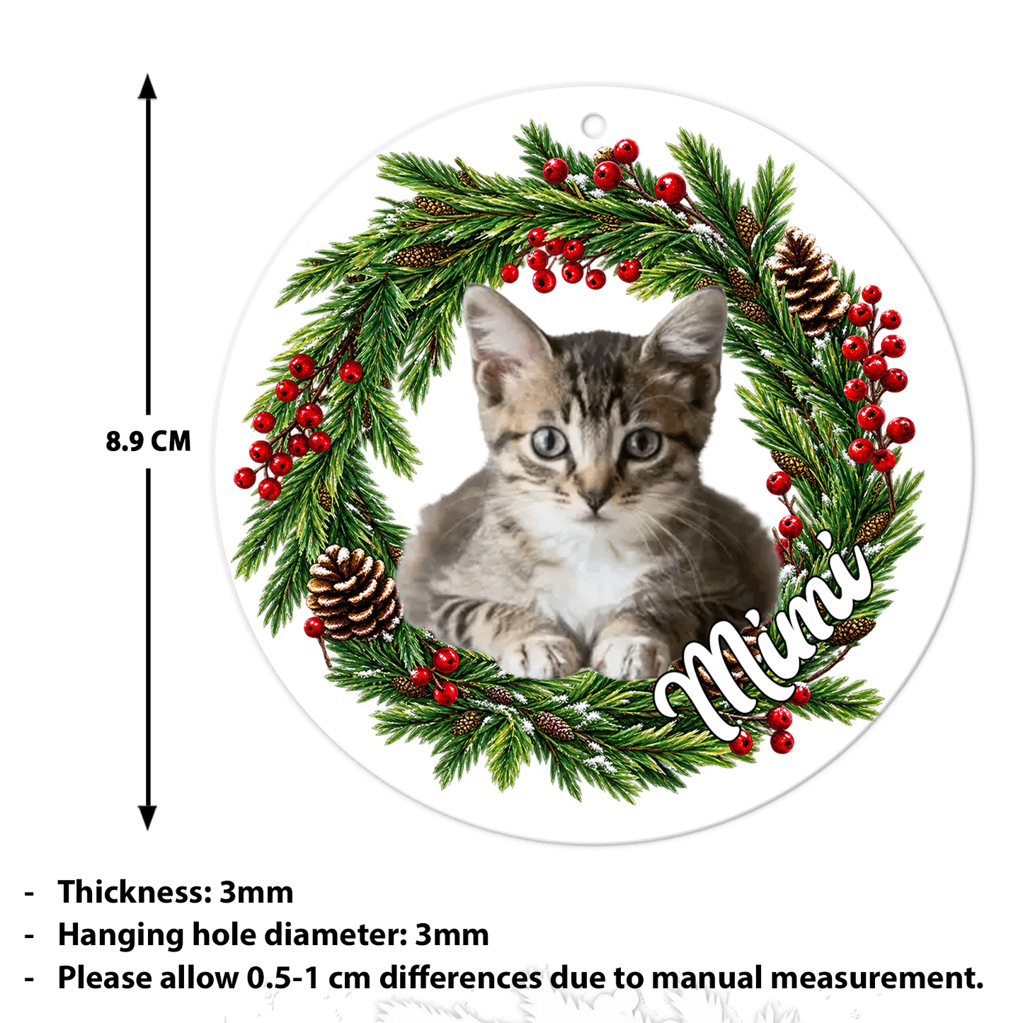 Custom Pet Photo Acrylic Ornament, Christmas Keepsake Gift For Pet's Lover 686003