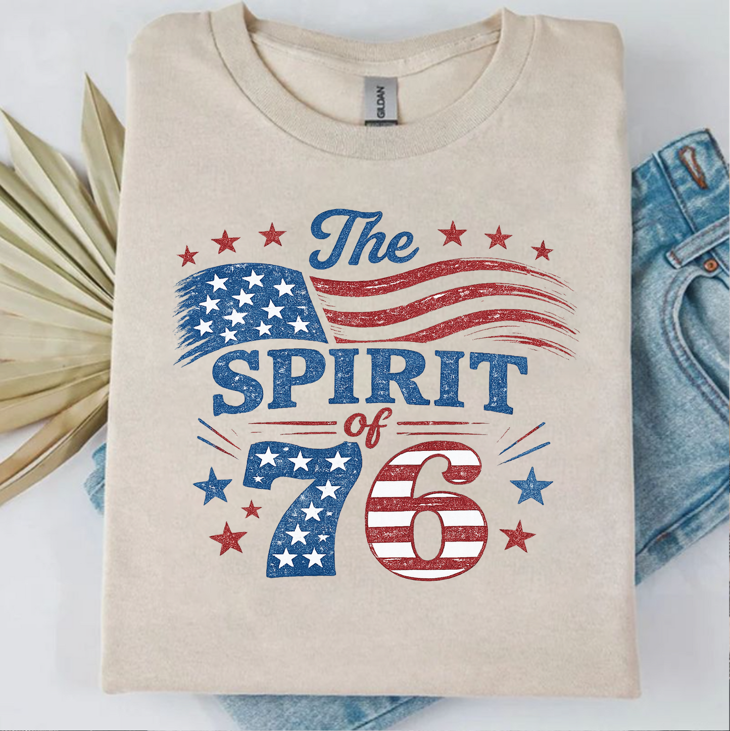 Vintage The Spirit Of 76 - USA 250th Anniversary Bright Shirt, Patriotic 4th Of July T-Shirt, America Flag Tee 685157