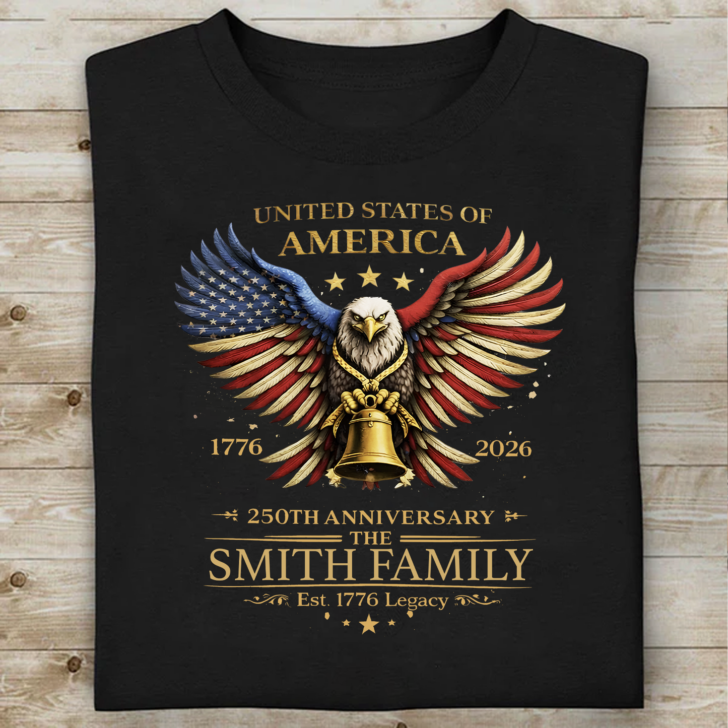 Custom Family Name America 250 Years Anniversary Dark Shirt | Patriotic Eagle Shirt 684544