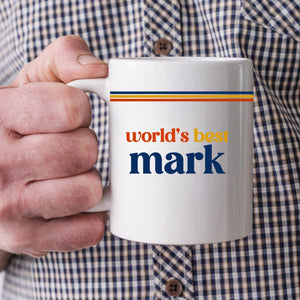 World's Best Dad | Custom Retro 70s Coffee Mug | Personalized Ceramic Mug | Custom Dad Gift 683881