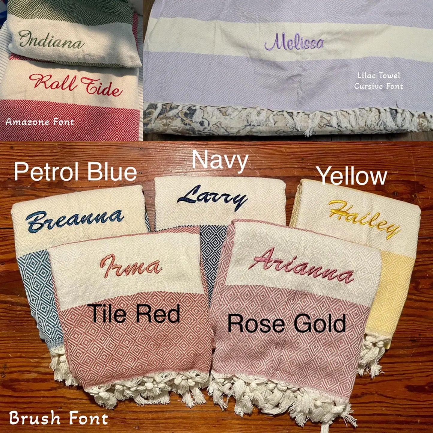 Personalized Beach Towel, Custom Name Turkish Towel, Girls Trip Gift, Bachelorette Party Favor 684779 WFD