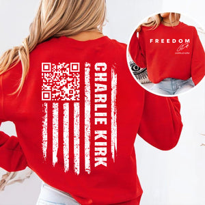 QR Code Charlie Kirk Red Shirt | Red Freedom Shirt | We Wear Red Charlie Kirk Birthday October 14 Front & Back Shirt 683100