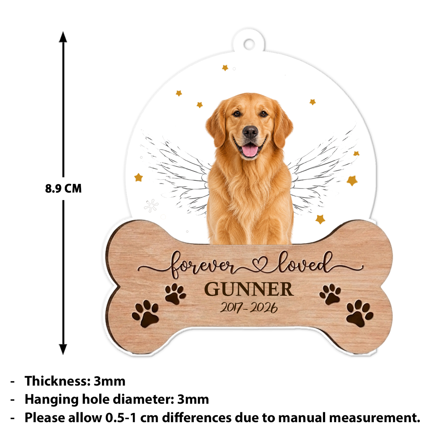 Custom Photo Forever Loved Christmas Acrylic Ornament, Personalized Gift For Dog Lover, Memorial Christmas Tree Decor 685941
