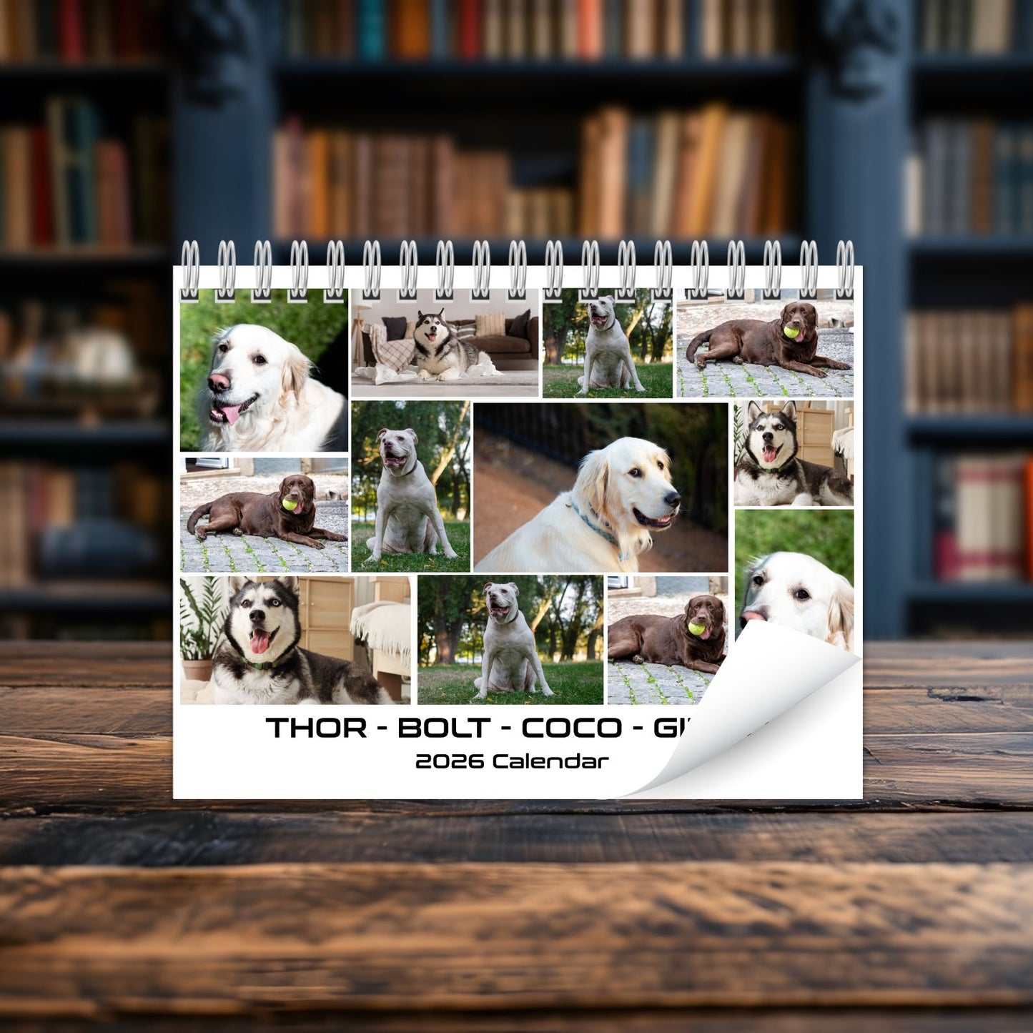 Pet Photo Collage Wall Calendar 2026 | Personalized Photo Wall Calendar 2026 | Custom Photo Calendar | Gift For Pet Lovers 683129