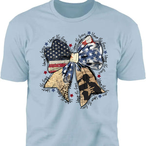 Honor The Brave Shirt | Coquette American T-Shirt | Memorial Coquette Bow Shirt | 4th of July Shirt | Independence Day Tee 682311