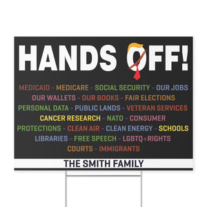 Personalized Hands Off Yard Sign – Progressive Political Yard Sign for Social Justice and Free Speech Advocacy, 8647 Anti Trump 682186