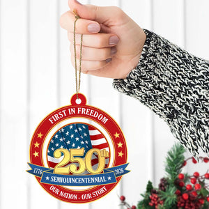 America 250 Years Birthday Wood Ornament | USA Semi-Quincentennial 1776-2026 | United States Patriotic Ornament 682720